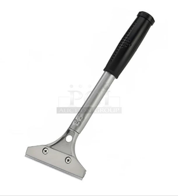 BRAND NEW! Winco Commercial Aluminum Handheld Economy Scraper! With 4” Blade! With Black PVC Grip Handle! Model: SCRP-12! 9X Your Bid! - Image 1 of 7
