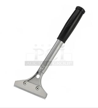 Winco SCRP-12 economy scraper, 4" blade, aluminum build, black PVC grip. Brand new condition.