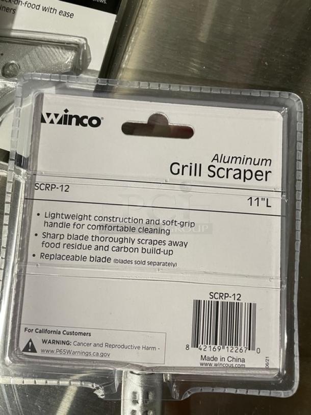BRAND NEW! Winco Commercial Aluminum Handheld Economy Scraper! With 4” Blade! With Black PVC Grip Handle! Model: SCRP-12! 9X Your Bid! - Image 4 of 7