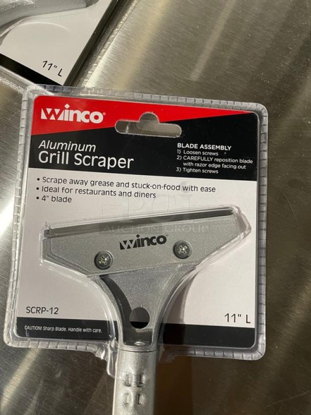 BRAND NEW! Winco Commercial Aluminum Handheld Economy Scraper! With 4” Blade! With Black PVC Grip Handle! Model: SCRP-12! 9X Your Bid! - Image 5 of 7
