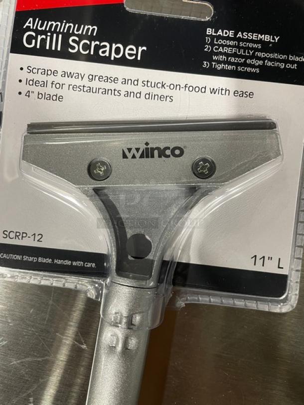 BRAND NEW! Winco Commercial Aluminum Handheld Economy Scraper! With 4” Blade! With Black PVC Grip Handle! Model: SCRP-12! 9X Your Bid! - Image 7 of 7
