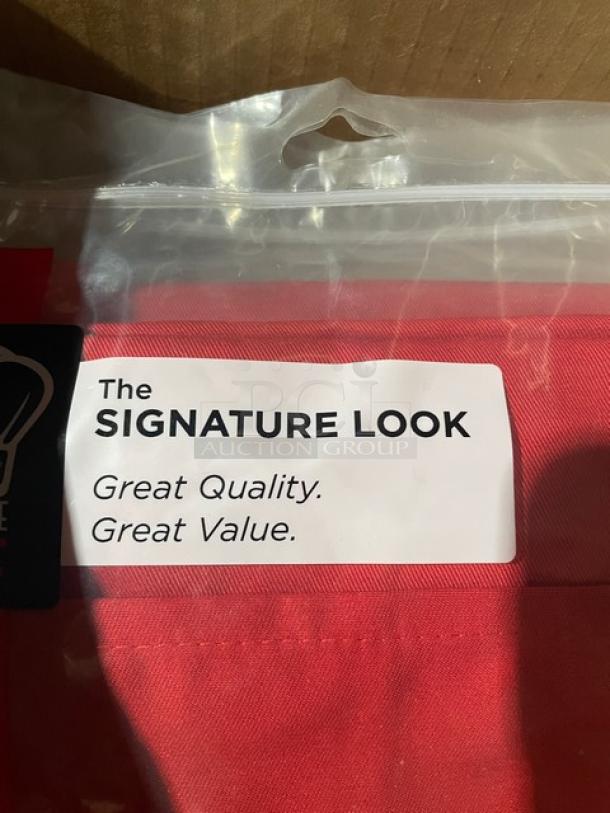 BRAND NEW! Winco Signature Look Collection Commercial Red 3-Pocket Waist Apron! Model: WA-1221RED! 12X Your Bid! - Image 5 of 7