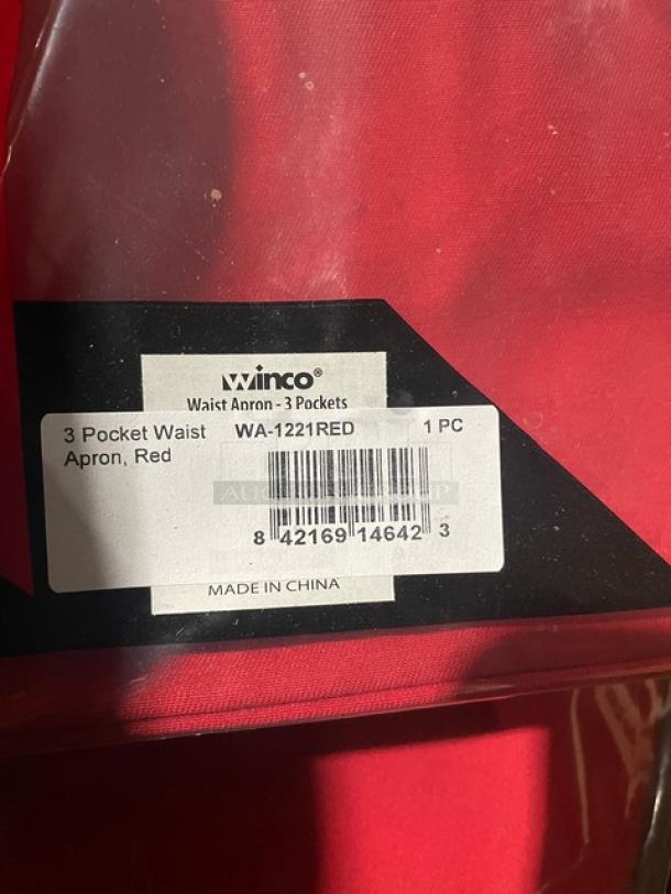 BRAND NEW! Winco Signature Look Collection Commercial Red 3-Pocket Waist Apron! Model: WA-1221RED! 12X Your Bid! - Image 6 of 7