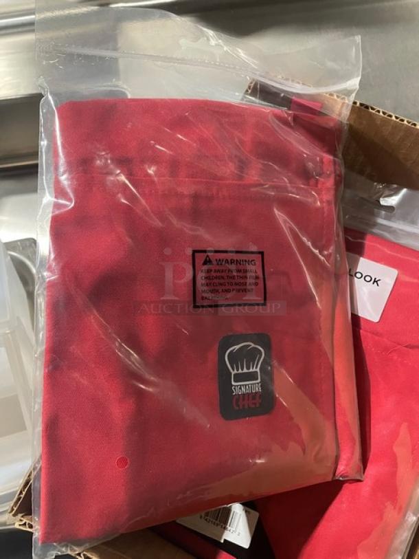 BRAND NEW! Winco Signature Look Collection Commercial Red 3-Pocket Waist Apron! Model: WA-1221RED! 12X Your Bid! - Image 7 of 7