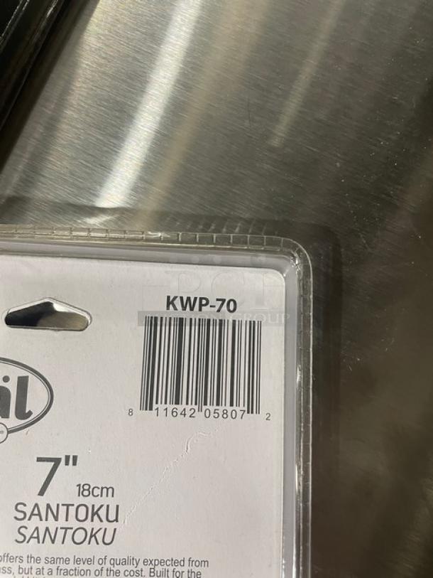 BRAND NEW! Winco Stal Series Commercial High Carbon German Steel 7” Santoku Knife! With White Grip Handle! Model: KWP-70! 4X Your Bid! - Image 6 of 9