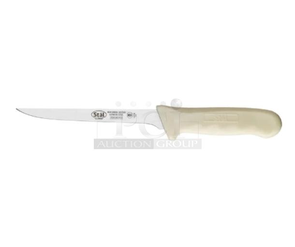 BRAND NEW! Winco Stal Series Commercial High Carbon German Steel 6” Narrow Boning Knife! With White Grip Handle! Model: KWP-61! 4X Your Bid! - Image 1 of 8