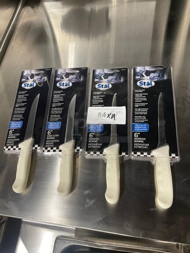 BRAND NEW! Winco Stal Series Commercial High Carbon German Steel 6” Narrow Boning Knife! With White Grip Handle! Model: KWP-61! 4X Your Bid! - Image 2 of 8
