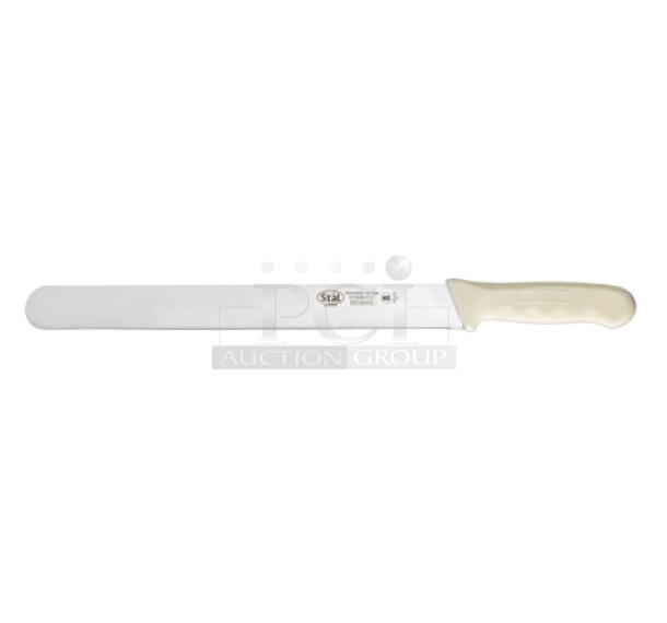 BRAND NEW! Winco Stal Series Commercial High Carbon German Steel 12” Slicer Knife! With White Grip Handle! Model: KWP-122! 3X Your Bid! - Image 1 of 8