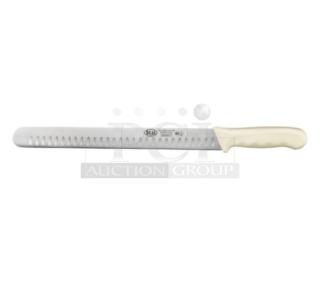 BRAND NEW! Winco Stal Series Commercial High Carbon German Steel 12” Wide Hollow Ground Slicer Knife! With White Grip Handle! Model: KWP-123! 4X Your Bid! - Item #1193899