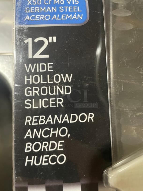 BRAND NEW! Winco Stal Series Commercial High Carbon German Steel 12” Wide Hollow Ground Slicer Knife! With White Grip Handle! Model: KWP-123! 4X Your Bid! - Image 5 of 8