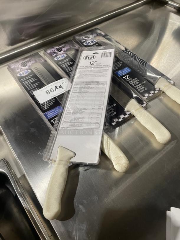 BRAND NEW! Winco Stal Series Commercial High Carbon German Steel 12” Wide Hollow Ground Slicer Knife! With White Grip Handle! Model: KWP-123! 4X Your Bid! - Image 7 of 8