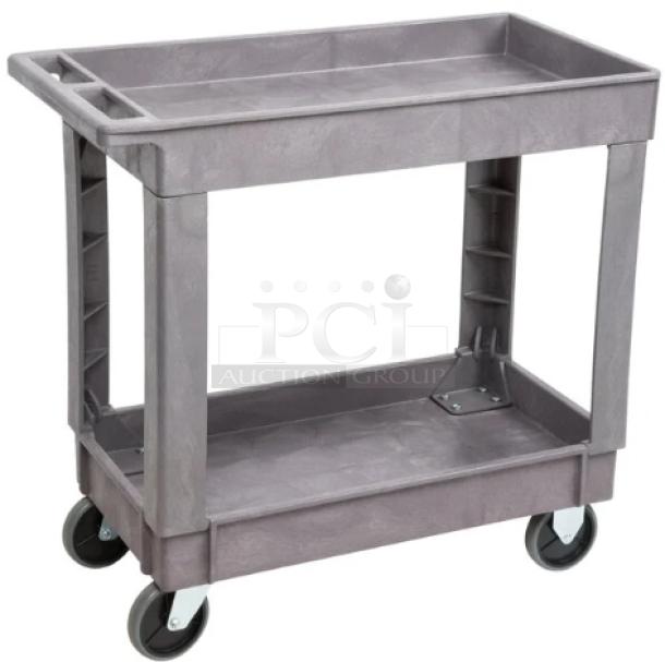 BRAND NEW! Lakeside Commercial Gray Heavy Duty 2-Tier Deep Well Utility/Bussing Cart! With 500 Lb. Capacity! Model: 2521! - Image 1 of 6