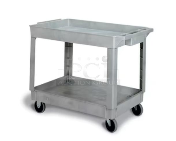 BRAND NEW! Continental Commercial Gray Heavy Duty 2-Tier Utility Cart! Model: 5800GY! - Image 1 of 6