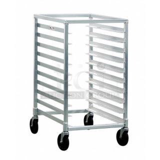 BRAND NEW! New Age Industries Commercial Aluminum Open Top Half-Size End Load Bun/Sheet Pan Rack! With Casters! Model: 1312! - Item #1193911