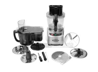 Waring Commercial 4 Qt. Dice Food Processor WFP16SCD, brand new with Liquilock seal, continuous feed attachment, and discs.