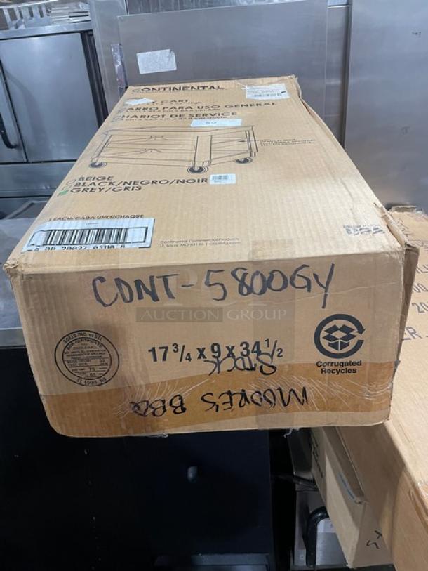 BRAND NEW! Continental Commercial Gray Heavy Duty 2-Tier Utility Cart! Model: 5800GY! - Image 3 of 6