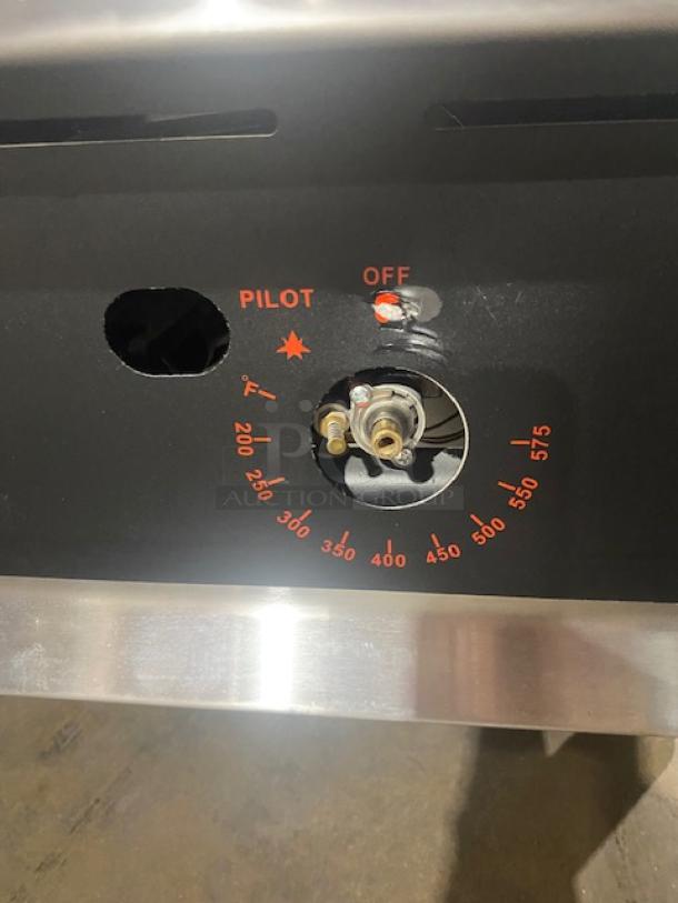 NEW! SCRATCH-N-DENT! CPG Ultra Series Commercial Stainless Steel Natural Gas Powered Countertop 48" Chrome Plated Flat Griddle! With Thermostatic Controls! With Back & Side Splash! Model: 351GTUCPG48N SN: 2311008118! On Legs! - Image 7 of 9