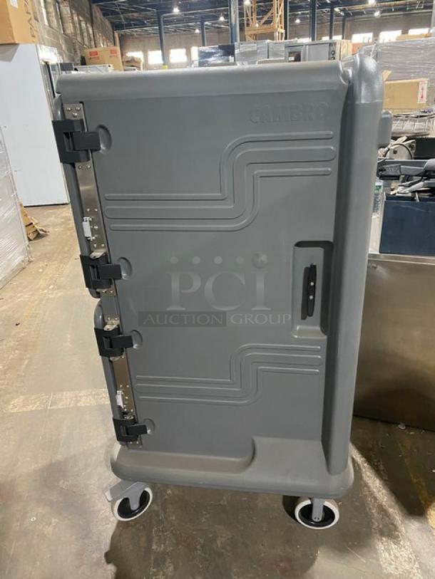 NEW Cambro Pro Cart Ultra Series charcoal gray insulated pan carrier, non-electric, dual compartments, on casters.