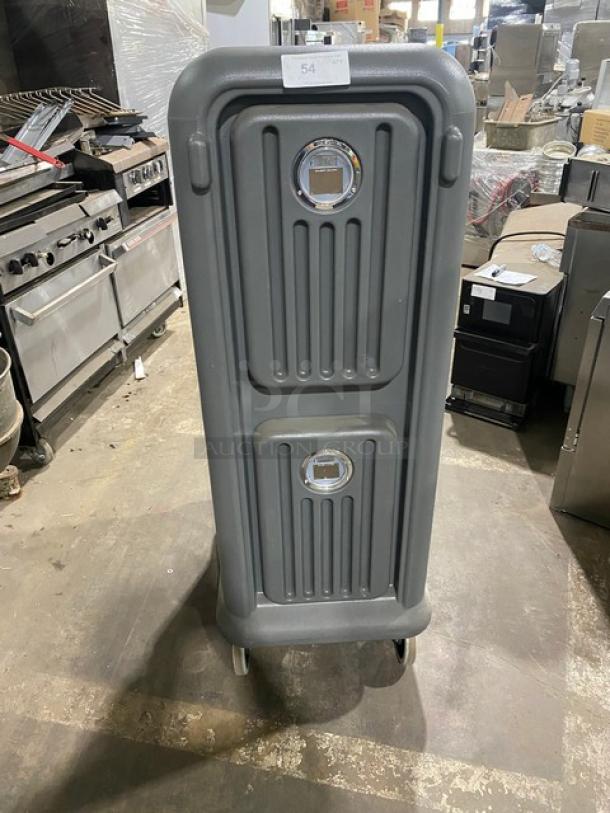 NEW! OUT OF THE BOX! Cambro Pro Cart Ultra Series Commercial Charcoal Gray Non-Electric Insulated Pan Carrier! With 2-Passive Compartments! On Casters! - Image 2 of 8
