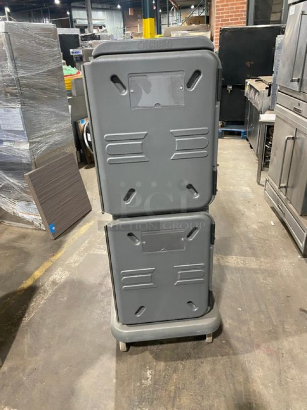 NEW! OUT OF THE BOX! Cambro Pro Cart Ultra Series Commercial Charcoal Gray Non-Electric Insulated Pan Carrier! With 2-Passive Compartments! On Casters! - Image 4 of 8