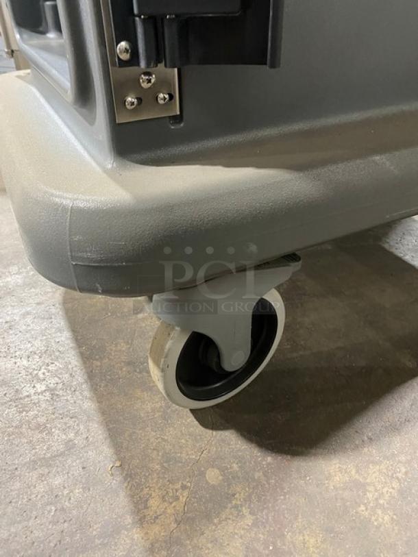 NEW! OUT OF THE BOX! Cambro Pro Cart Ultra Series Commercial Charcoal Gray Non-Electric Insulated Pan Carrier! With 2-Passive Compartments! On Casters! - Image 8 of 8