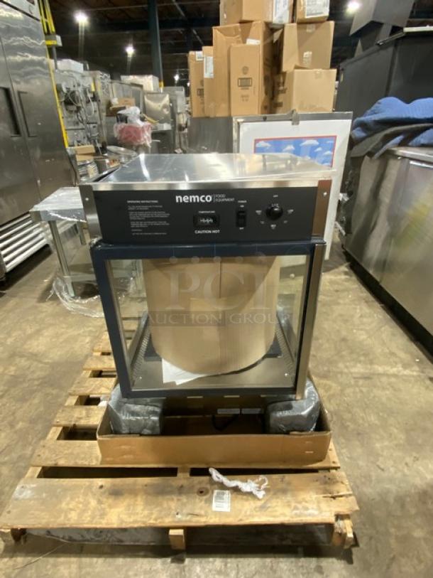 BRAND NEW! Nemco Commercial Stainless Steel Electric Powered Countertop 3-Tier Heated Pizza Merchandiser Display Case! With 18" Rotating Display Rack! Model: 6451 SN: 24072407! 120V! - Image 6 of 11