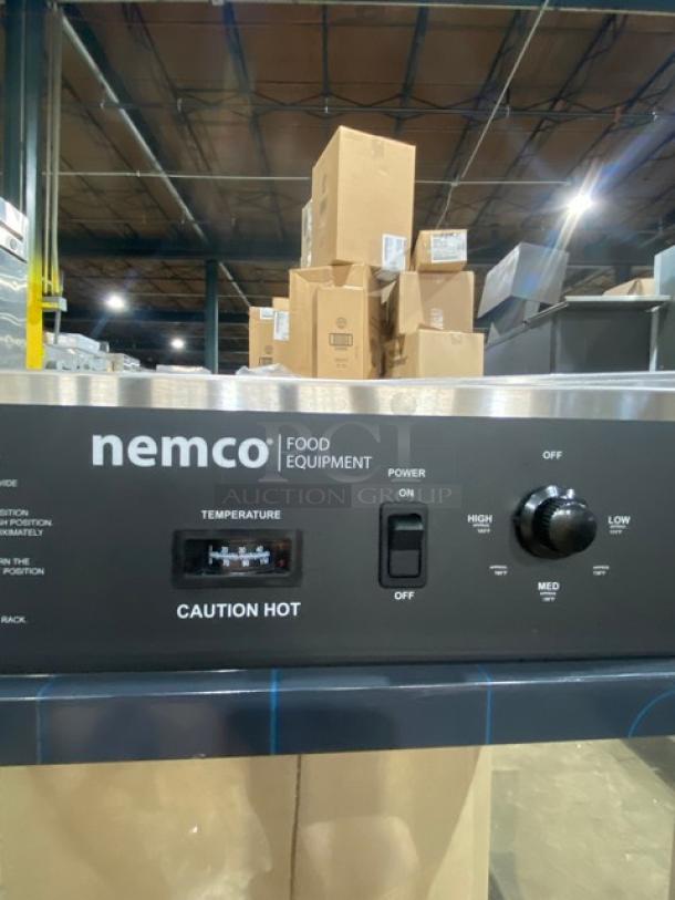 BRAND NEW! Nemco Commercial Stainless Steel Electric Powered Countertop 3-Tier Heated Pizza Merchandiser Display Case! With 18" Rotating Display Rack! Model: 6451 SN: 24072407! 120V! - Image 10 of 11