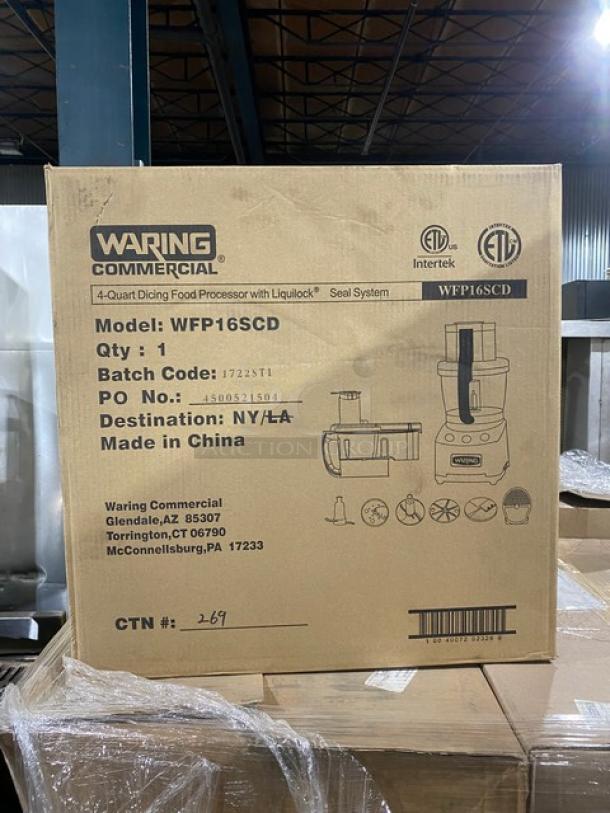 BRAND NEW! Waring Commercial Electric Powered Countertop 4 Qt. Dice Combination Food Processor! With Liquilock Seal System! With Continuous Feed Attachment & Discs! Model: WFP16SCD! - Image 5 of 8