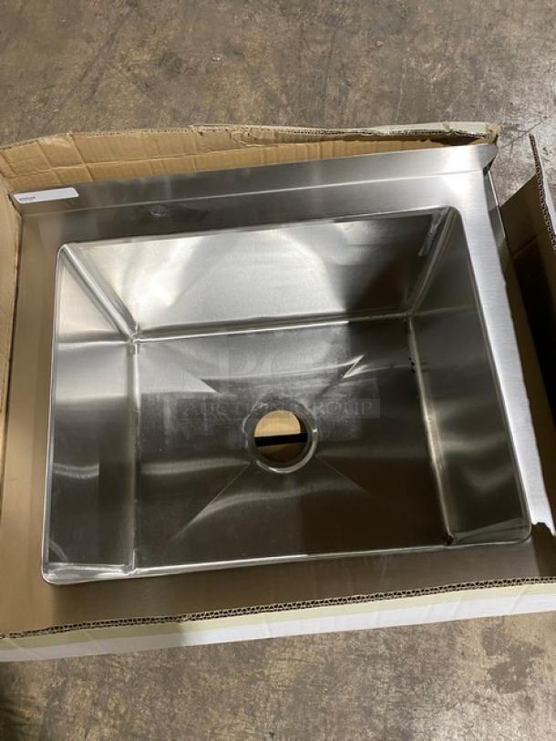 BRAND NEW! Winholt Commercial Stainless Steel Single Compartment Mop Sink! With 2" Back Splash! With Drain Basket! - Image 3 of 6