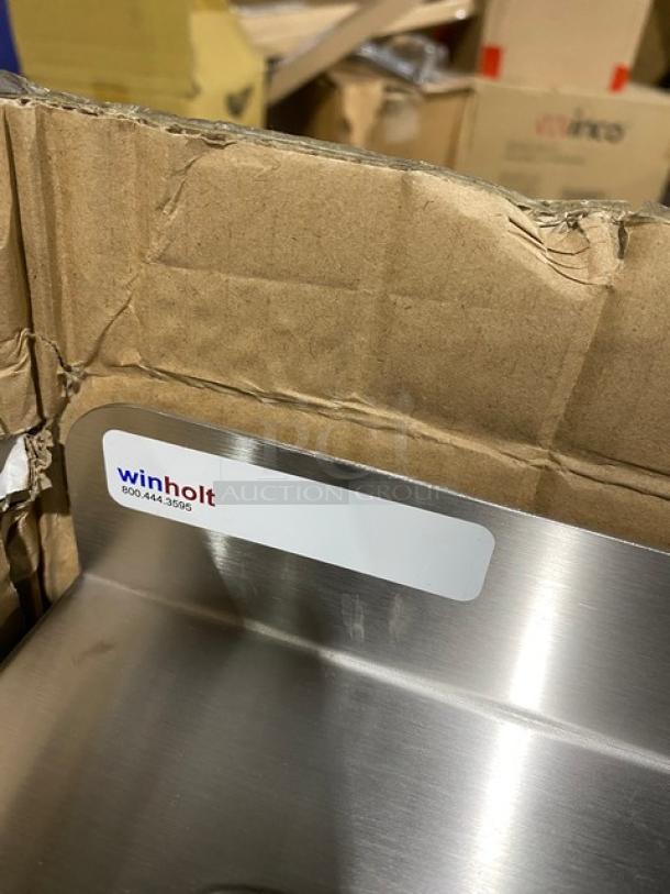 BRAND NEW! Winholt Commercial Stainless Steel Single Compartment Mop Sink! With 2" Back Splash! With Drain Basket! - Image 5 of 6