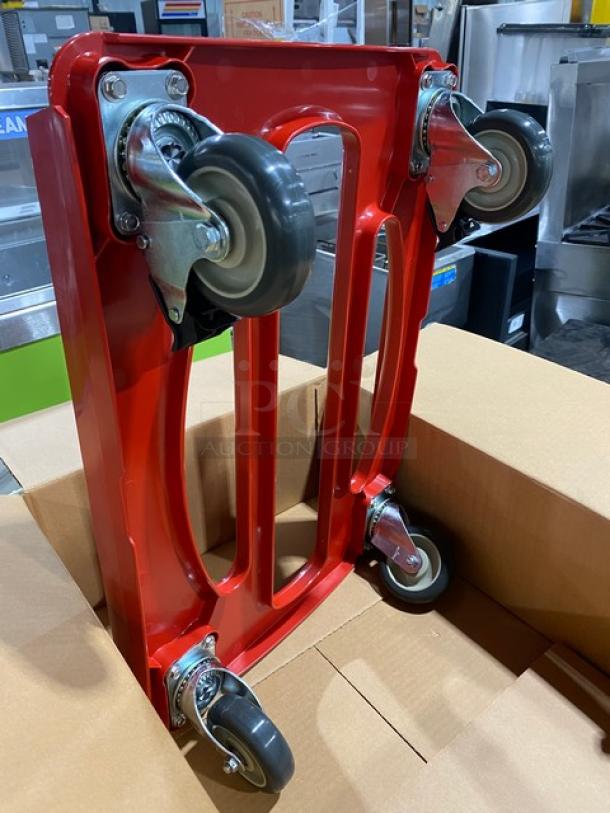 BRAND NEW! Cambro Commercial Hot Red Heavy-Duty Compact Cam-GoBox Camdolly! Model: CDC300358! On Casters! 2X Your Bid! - Image 4 of 4