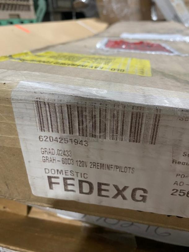 Hatco Glo-Ray Series GRAH-60D, new in box; 60-inch dual infrared warmer, 120V, SN: 6204251943.