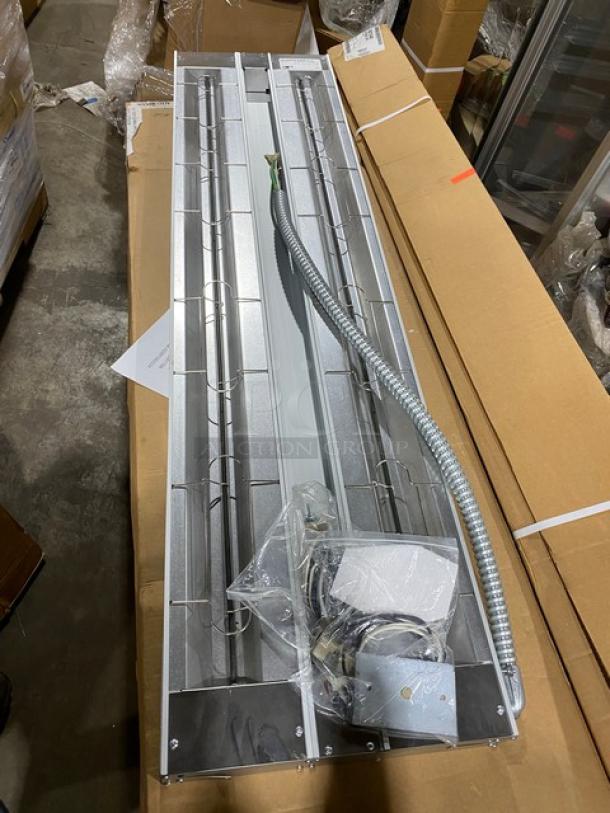 BRAND NEW Hatco Glo-Ray Series GRAH-60D 60" Dual High Wattage Infrared Warmer, aluminum, electric, 120V, in packaging.