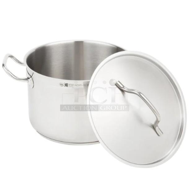 BRAND NEW! Vollrath Optio Series Commercial Stainless Steel 6-3/4 Qt. Sauce Pot! With Handled Low-Dome Cover! 2 Per Case! Model: 3902! ALL ONE MONEY! - Image 1 of 8