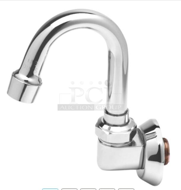 BRAND NEW! T&S Commercial Chrome Plated Wall-Mount Swivel Gooseneck Faucet! Model: B-0529! 2X Your Bid! - Image 1 of 6