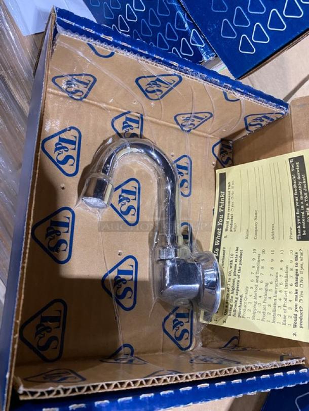 BRAND NEW! T&S Commercial Chrome Plated Wall-Mount Swivel Gooseneck Faucet! Model: B-0529! 2X Your Bid! - Image 6 of 6