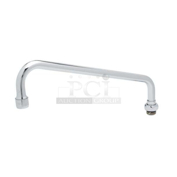 BRAND NEW T&S 12" chrome-plated swing nozzle, model 062X, commercial-grade, pristine condition. Ideal for kitchen use.
