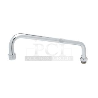 BRAND NEW T&S 12" chrome-plated swing nozzle, model 062X, commercial-grade, pristine condition. Ideal for kitchen use.