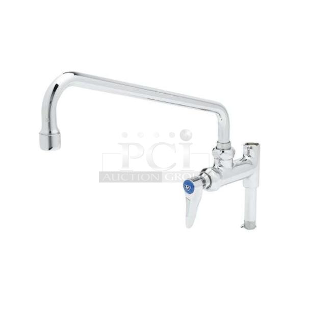 Brand new T&S chrome 12" add-on faucet, model B0156/B0156EZ, featuring easy installation.