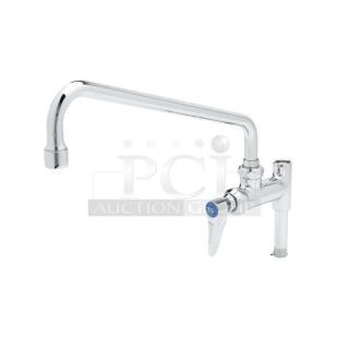 Brand new T&S chrome 12" add-on faucet, model B0156/B0156EZ, featuring easy installation.