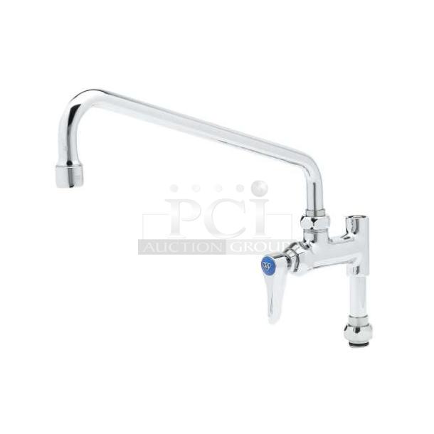 Brand new T&S chrome plated 12" add-on faucet, model B-0156/B0156EZ, with easy install, in pristine condition.