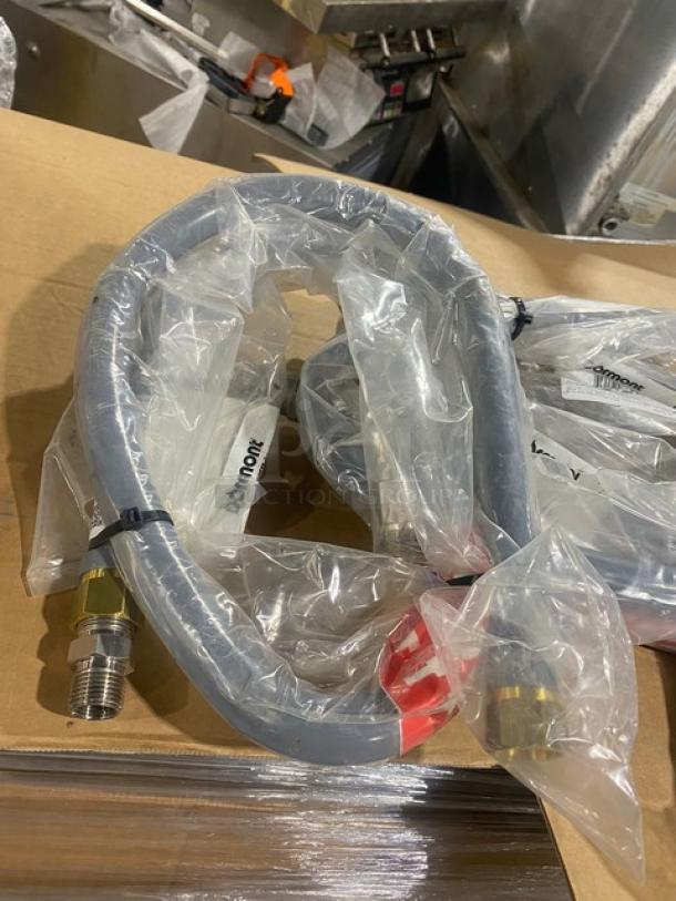 Brand new Dormont W50BP60 water connector hose, 1/2" x 60", in original packaging. Coated for durability.