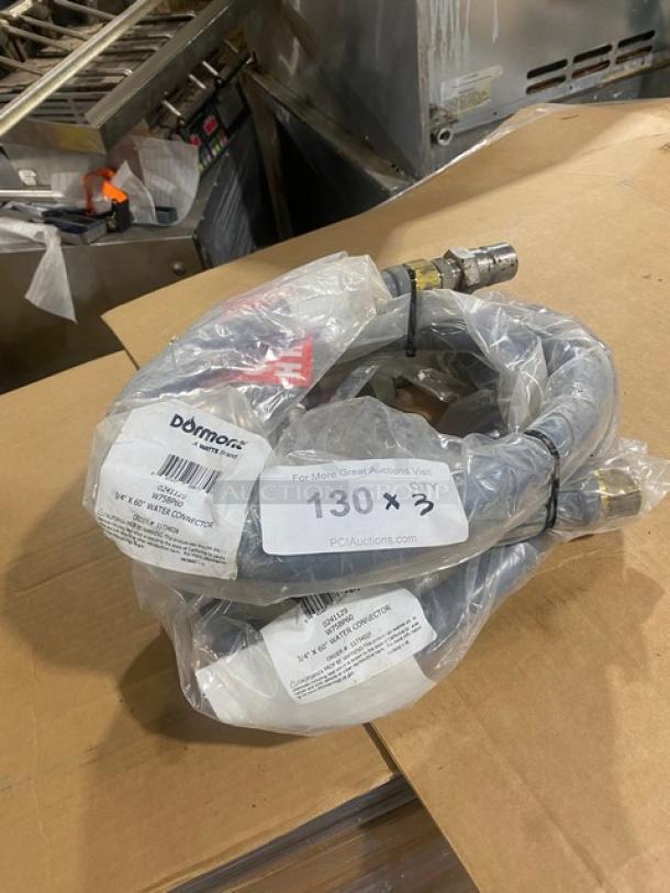 Brand new Dormont 3/4" x 60" coated water connector hose, model W75BP60, in original packaging.