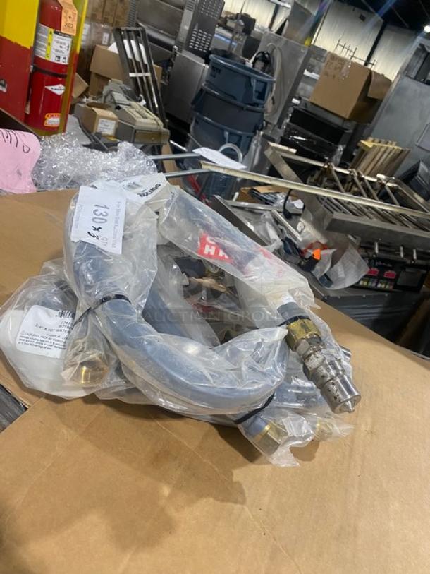 Brand new Dormont 3/4" x 60" coated water connector hose, model W75BP60, in packaging with visible labels.