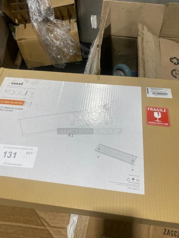 Steelite Mogogo Buffet Acrylic Sneeze Guard, Model SADDPL0101, brand new in box, fragile handle with care label.