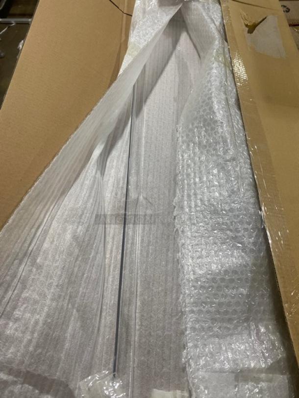 Brand new Steelite Mogogo Buffet acrylic sneeze guard, model SADDPL0101, in box with protective wrapping.