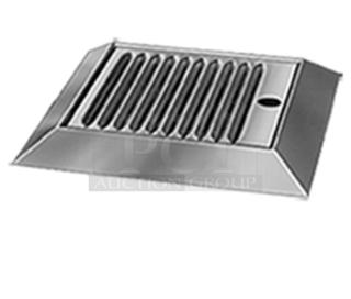 Brand new Perlick C18645A stainless steel top-mount drip tray with faucet coupling nut, commercial grade.