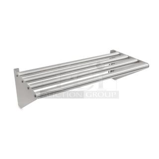 Brand new John Boos stainless steel wall-mount shelf, model BHS1624T, 24" x 16", with support brackets.