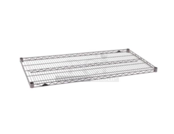 Brand new Metro Super Erecta Series 48"x18" wire shelf, model 1848NK4, gray Metroseal, 800 lb capacity. 4 per case.