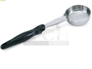Brand new Vollrath 61172 spoodle, 4 oz, stainless steel, solid with black grip handle. Perfect condition for commercial use.